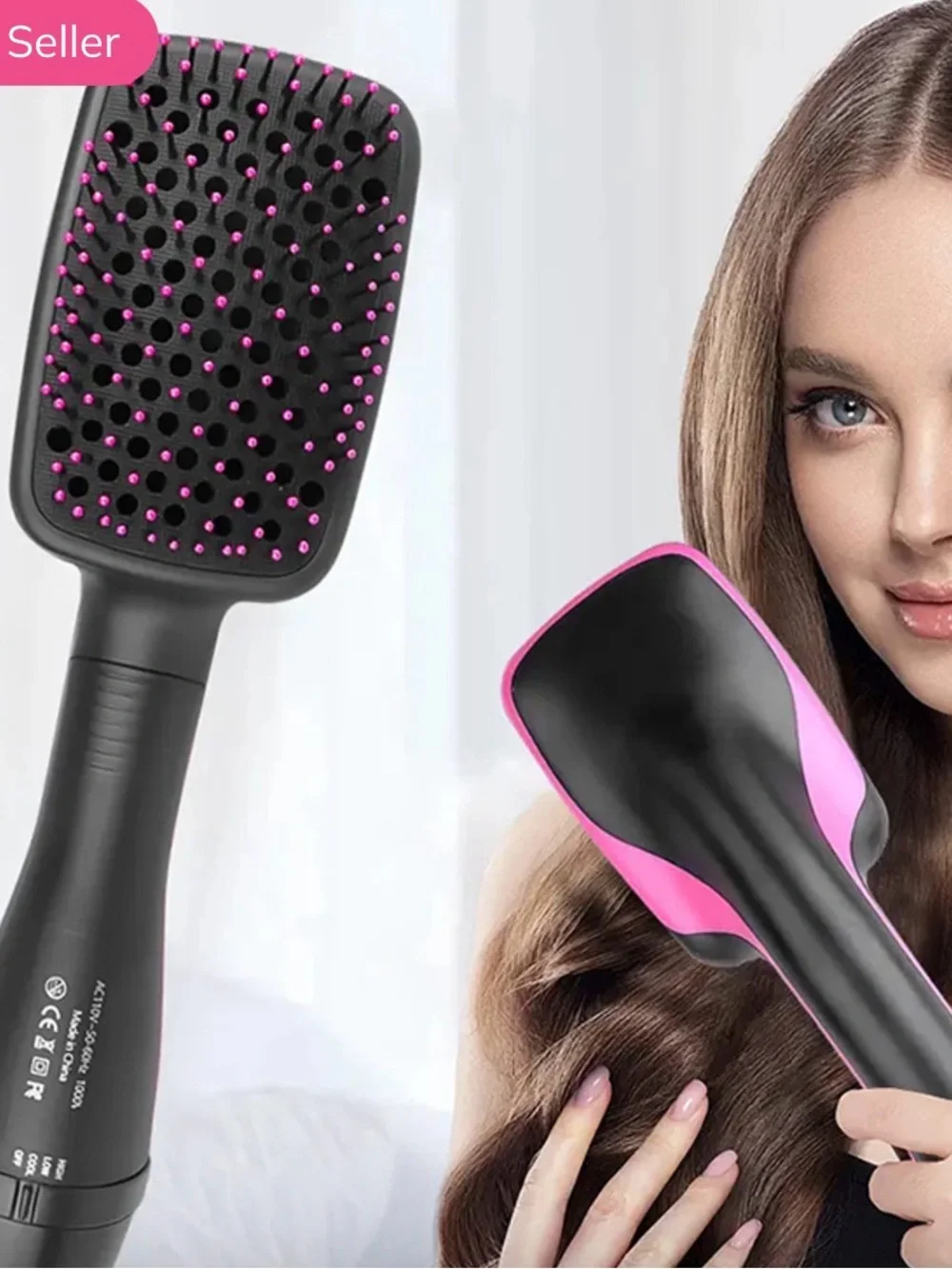 🌷NEW🌷One-Step Pink and Black Hair Dryer and Styler Brush
